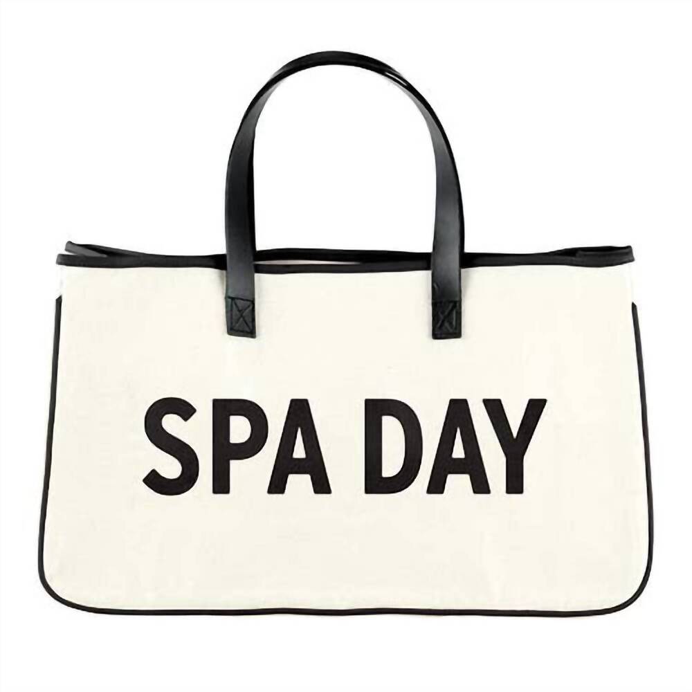 NEW BELLA SLEEP + SPA women's spa day canvas tote bag in natural